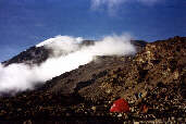 Barafu Camp e vista del Kilimanjaro
