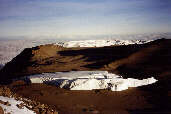 dalla Vetta del Kibo - vista del cratere e dei ghiacciai